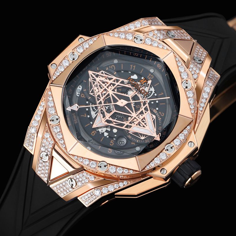 HublotHublothigh-quality watch brand new BigBangSangBleuII tattoo men's mechanical watch front view