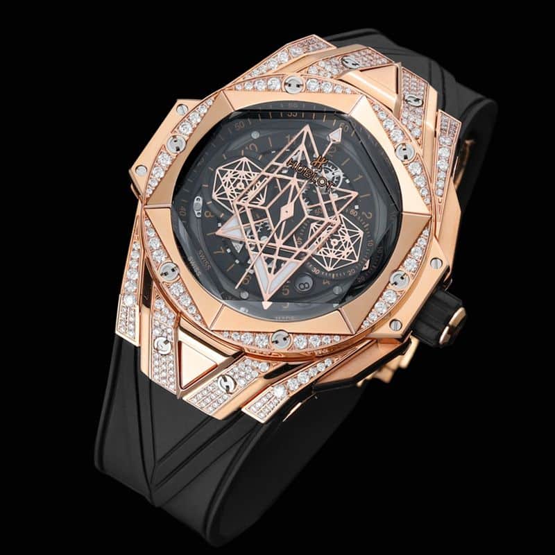 HublotHublothigh-quality watch brand new BigBangSangBleuII tattoo men's mechanical watch front view