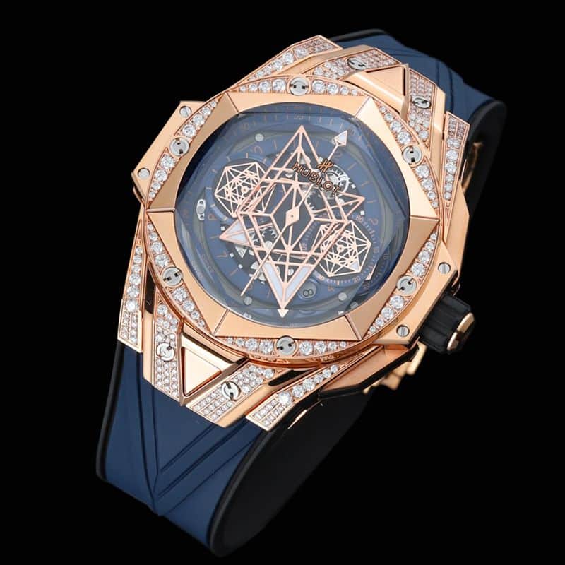 HublotHublothigh-quality watch brand new BigBangSangBleuII tattoo men's mechanical watch front view