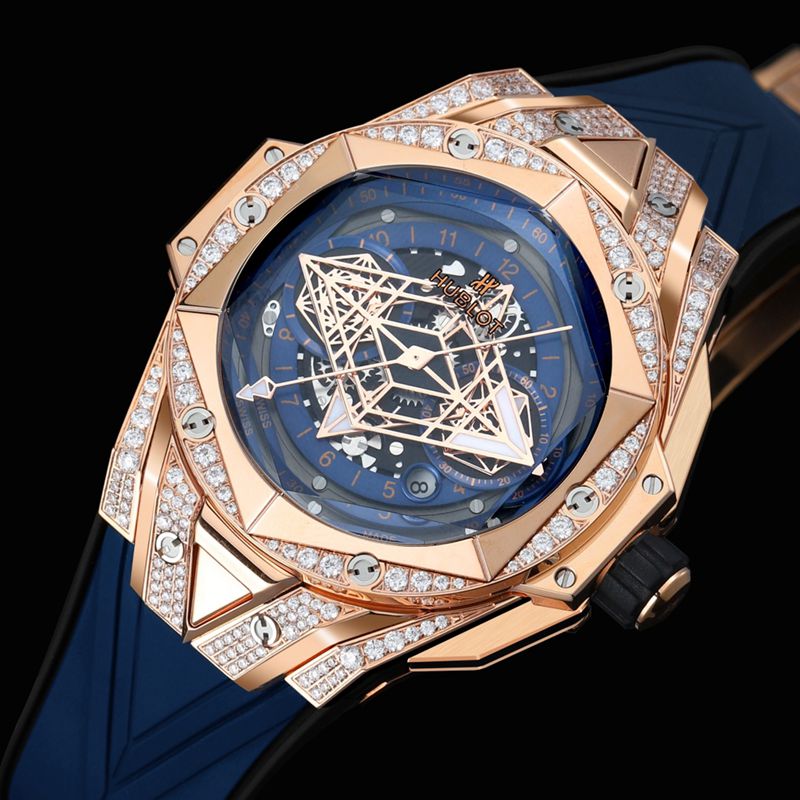 HublotHublothigh-quality watch brand new BigBangSangBleuII tattoo men's mechanical watch front view