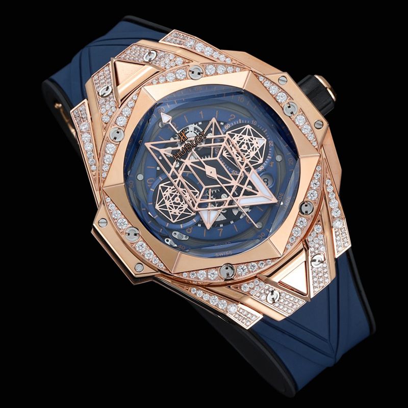 HublotHublothigh-quality watch brand new BigBangSangBleuII tattoo men's mechanical watch front view