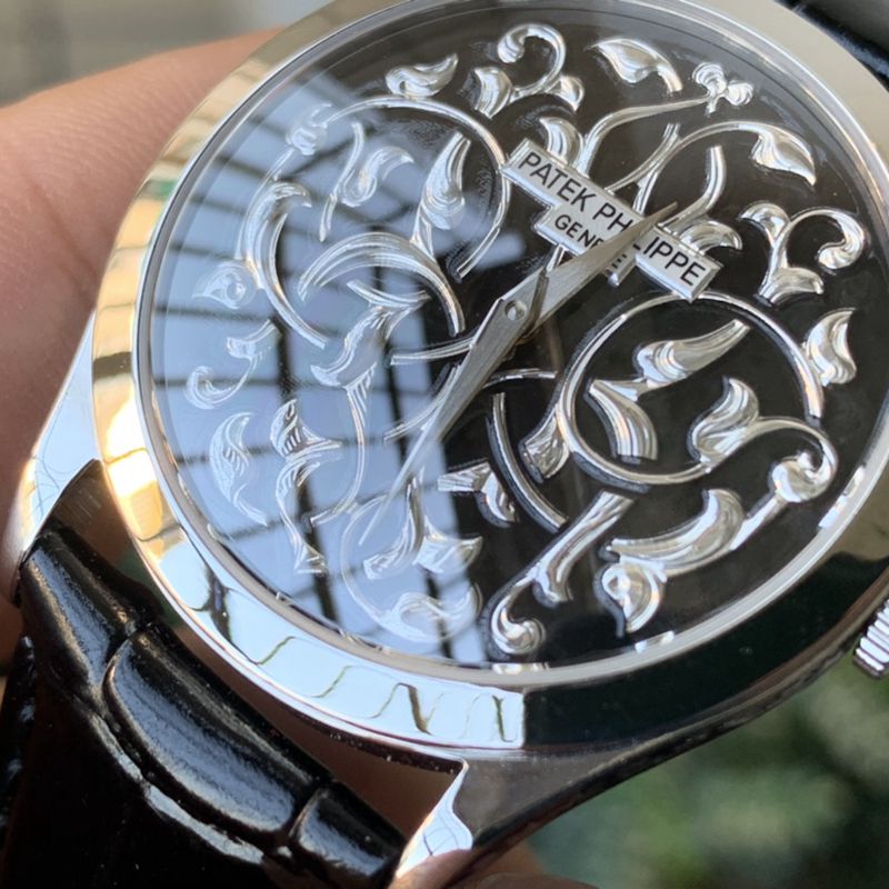 Patek Philippereplica watch 5088 series engraved men's mechanical watch front view