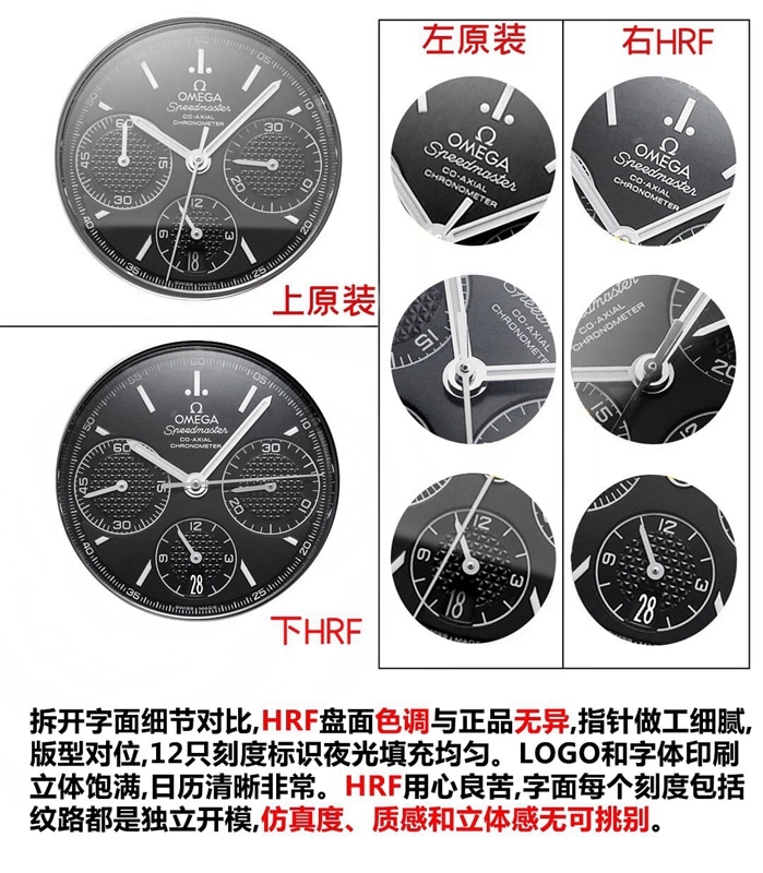 Omega Speedmaster series replica326.32.40.50.06.001 multifunctional chronograph watch review dialdetail shots