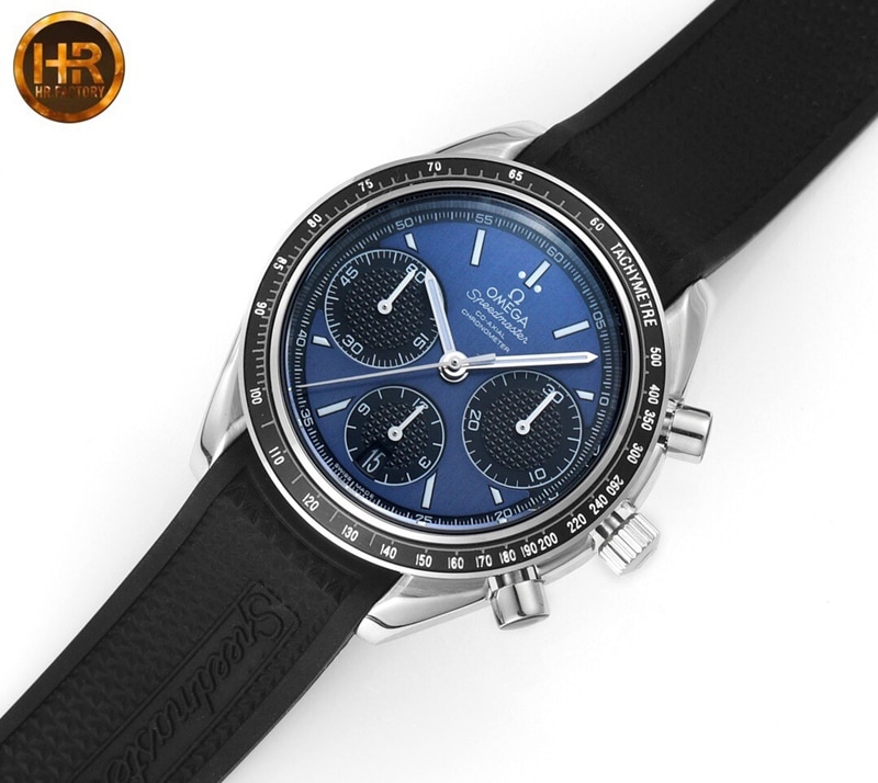 Omega Speedmaster series replica326.32.40.50.06.001 multifunctional chronograph watch blue dial front view