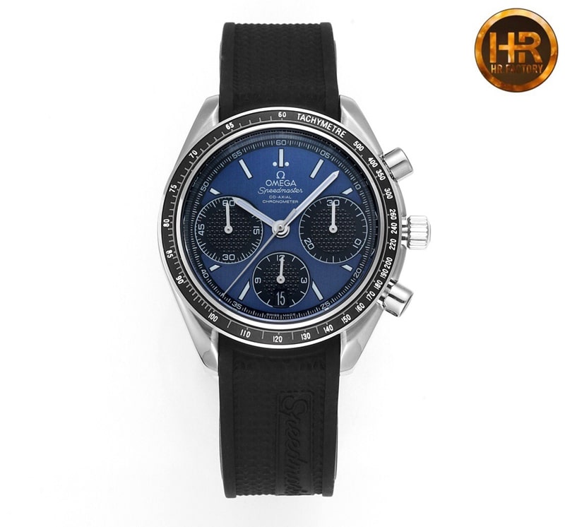 Omega Speedmaster series replica326.32.40.50.06.001 multifunctional chronograph watch blue dial front view