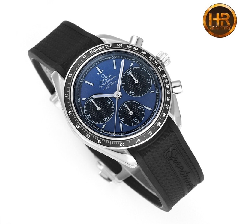 Omega Speedmaster series replica326.32.40.50.06.001 multifunctional chronograph watch blue dial front view