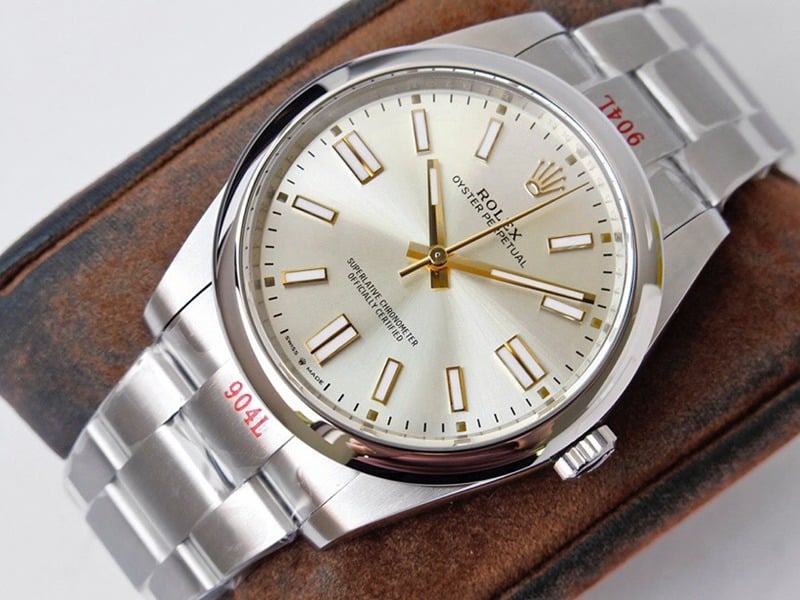 GS factory Rolextop-tier watch Oyster Perpetual Pokémon 41mm silver dial gold needle front view