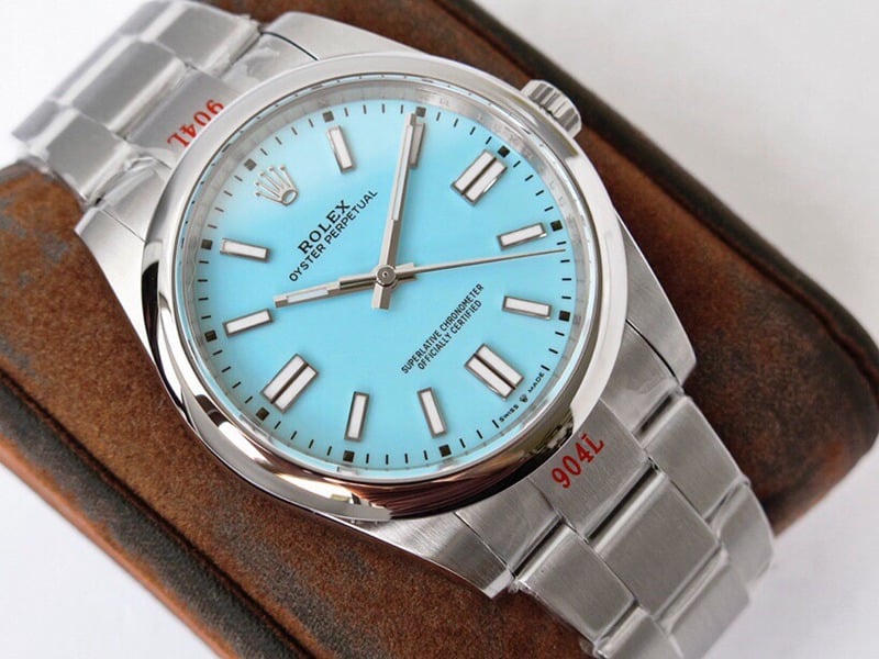 GS factory Rolextop-tier watch Oyster Perpetual Pokémon 41mm light blue dial front view