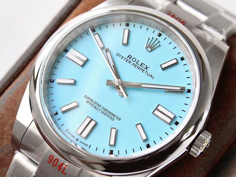 GS factory Rolextop-tier watch Oyster Perpetual Pokémon 41mm light blue dial front view