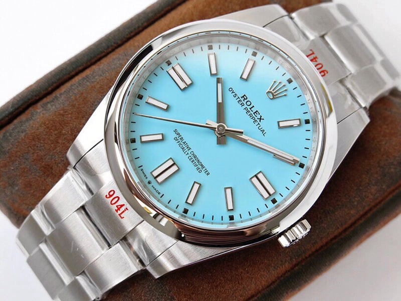 GS factory Rolextop-tier watch Oyster Perpetual Pokémon 41mm light blue dial front view