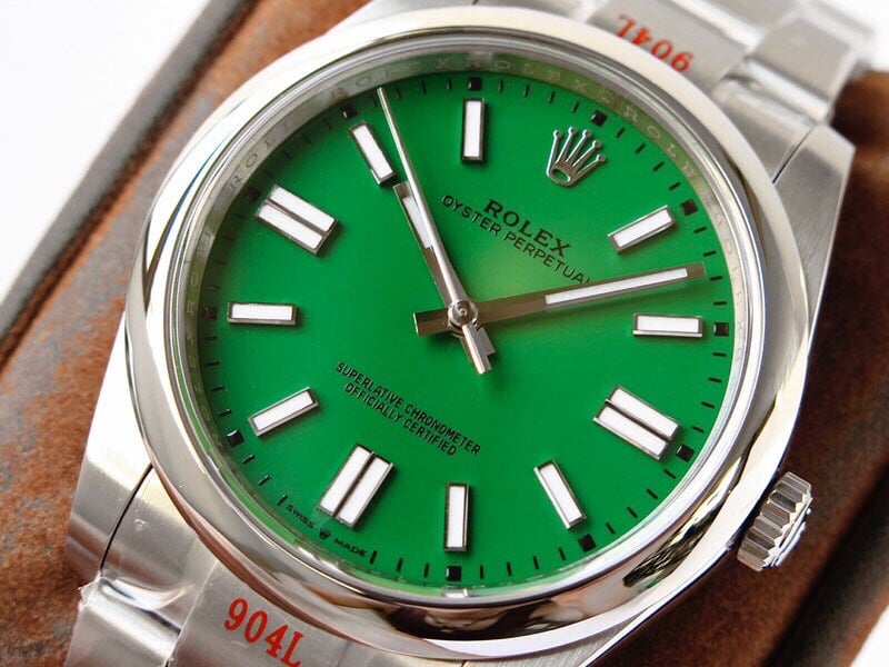 GS factory Rolextop-tier watch Oyster Perpetual Pokémon 41mm green dial front view