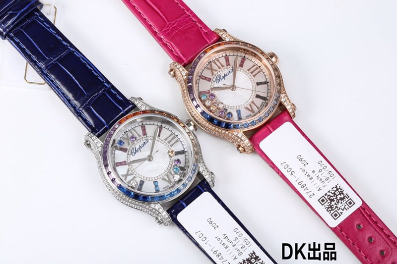2021 latest ladies watch Chopard ultimate happy rainbow T diamond 274891-5007 front view