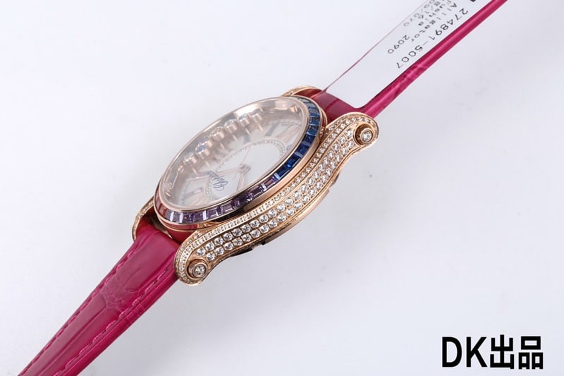 2021 latest ladies watch Chopard ultimate happy rainbow T diamond 274891-5007 side view
