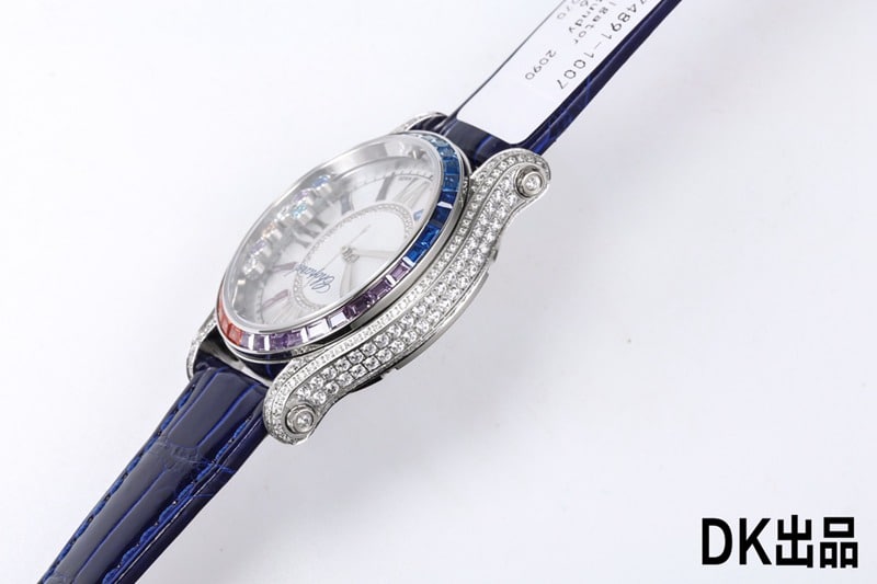2021 latest ladies watch Chopard ultimate happy rainbow T diamond 274891-1007 blue bracelet side view