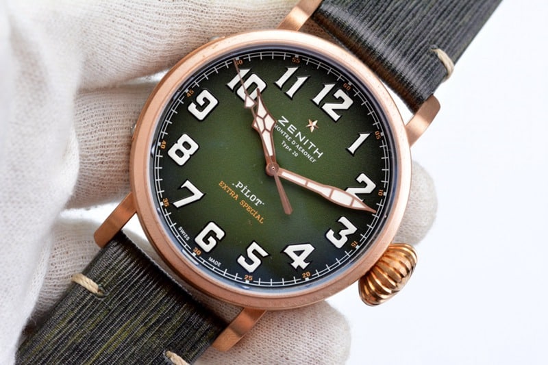 Big factory high-quality replicaxf Zenith watch newly upgraded bronze Dafei big dial retro men's watch front view