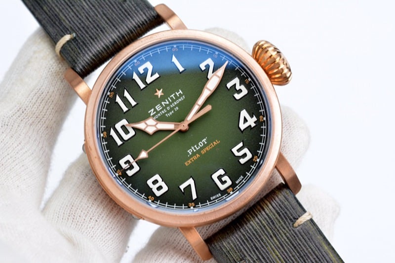 Big factory high-quality replicaxf Zenith watch newly upgraded bronze Dafei big dial retro men's watch front view