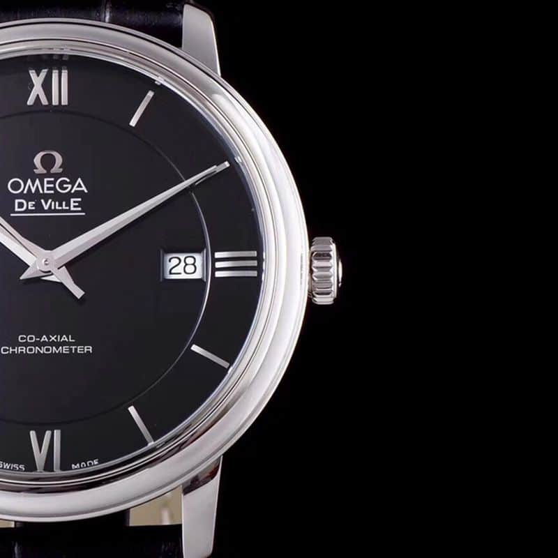 Omegareplica watch disc flying business series men's mechanical ultra-thin watch classic black hot style detail shots