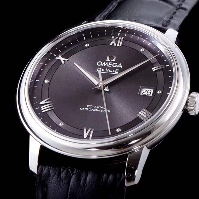 replicaOmega watch Die Fei Fu business series men's mechanical ultra-thin watch track Die Fei black front view