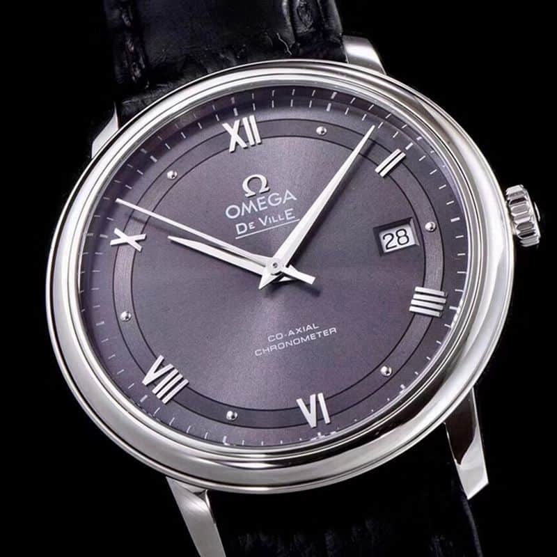 replicaOmega watch Die Fei Fu business series men's mechanical ultra-thin watch track Die Fei black front view