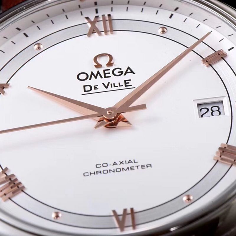 super cloneOmega watch disc flying business series men's mechanical ultra-thin watch brown bracelet track butterfly flying detail shots