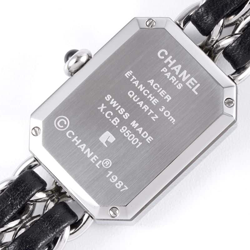 Chanelladies' watchtop-tierhigh-quality replicaPremiere series quartz watch white steel black dial back cover picture