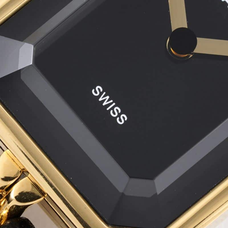 Chanelladies' watchtop-tiersuper clonePremiere seriesquartz watchyellow goldblack dialdetail shots