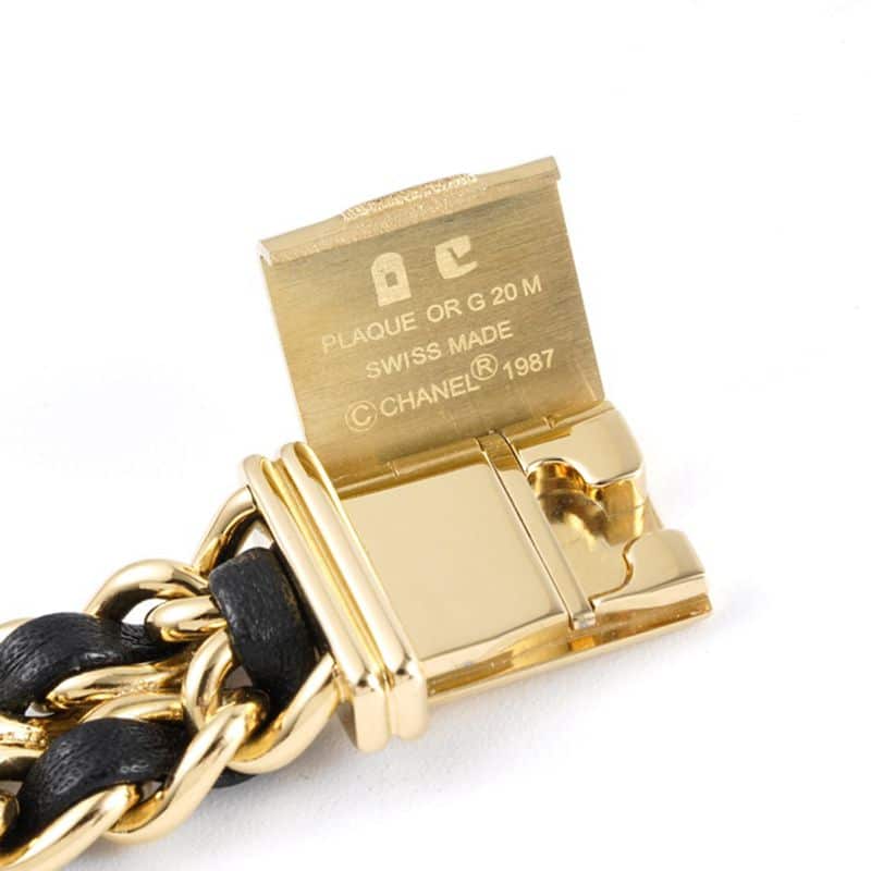Chanelladies' watchtop-tiersuper clonePremiere series quartz watch yellow gold black dialclasp picture