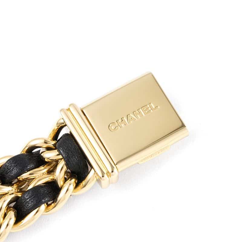 Chanelladies' watchtop-tiersuper clonePremiere series quartz watch yellow gold black dialclasp picture