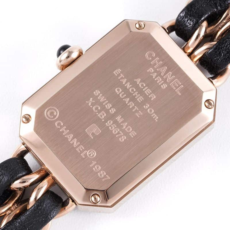 Chanelladies' watchreplicaPremiere series quartz watch rose goldblack dial back cover picture