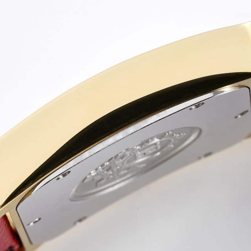 Hermès ladies' watchtop-tier replicaHeureH series quartz square fashion watch vermilion braceletrose gold plate side view