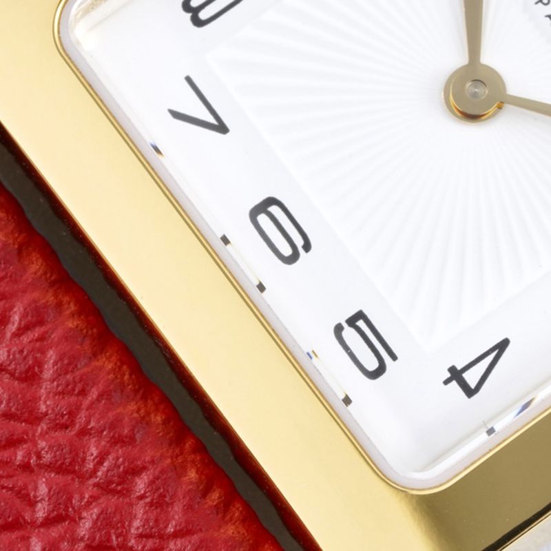 Hermès ladies' watchtop-tier replicaHeureH series quartz square fashion watch vermilion braceletrose gold plate detail shots