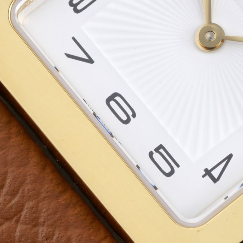Hermès ladies' watchtop-tierhigh-quality replicaHeureH series quartz square fashion watch khaki braceletrose gold plate detail shots