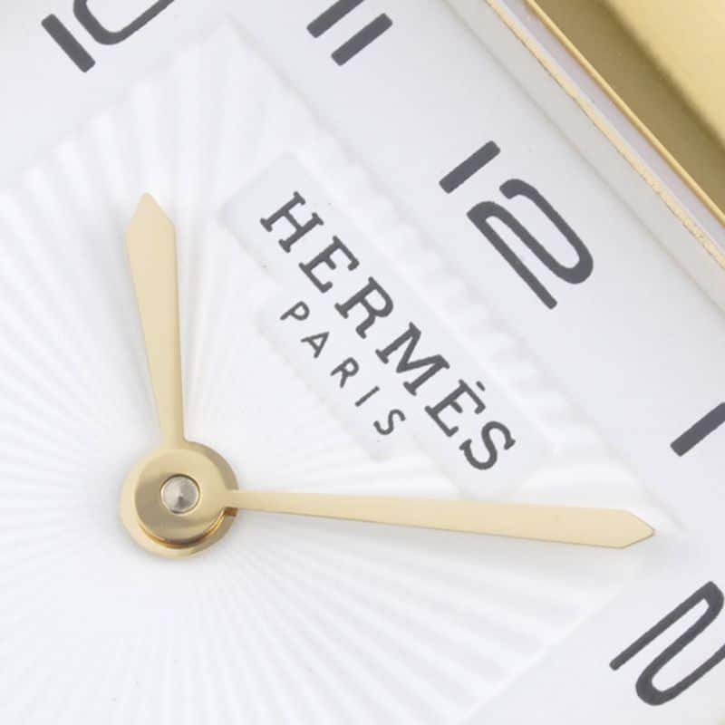 Hermès ladies' watchtop-tierhigh-quality replicaHeureH series quartz square fashion watch khaki braceletrose gold plate detail shots