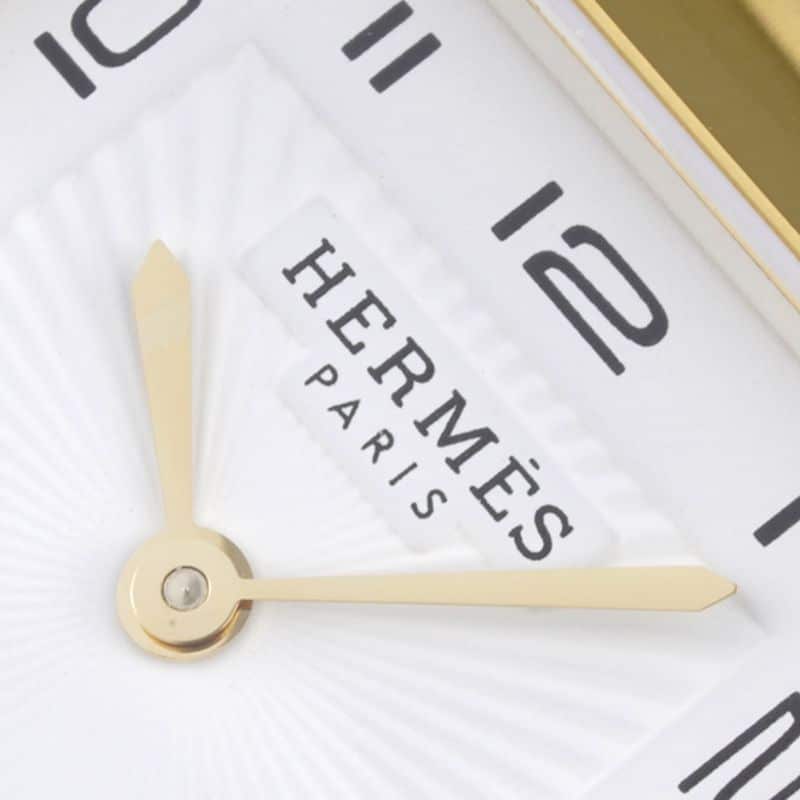 top-tierhigh-quality Hermès ladies' watchHeureH series quartz square fashion watch light blue braceletrose gold plate detail shots