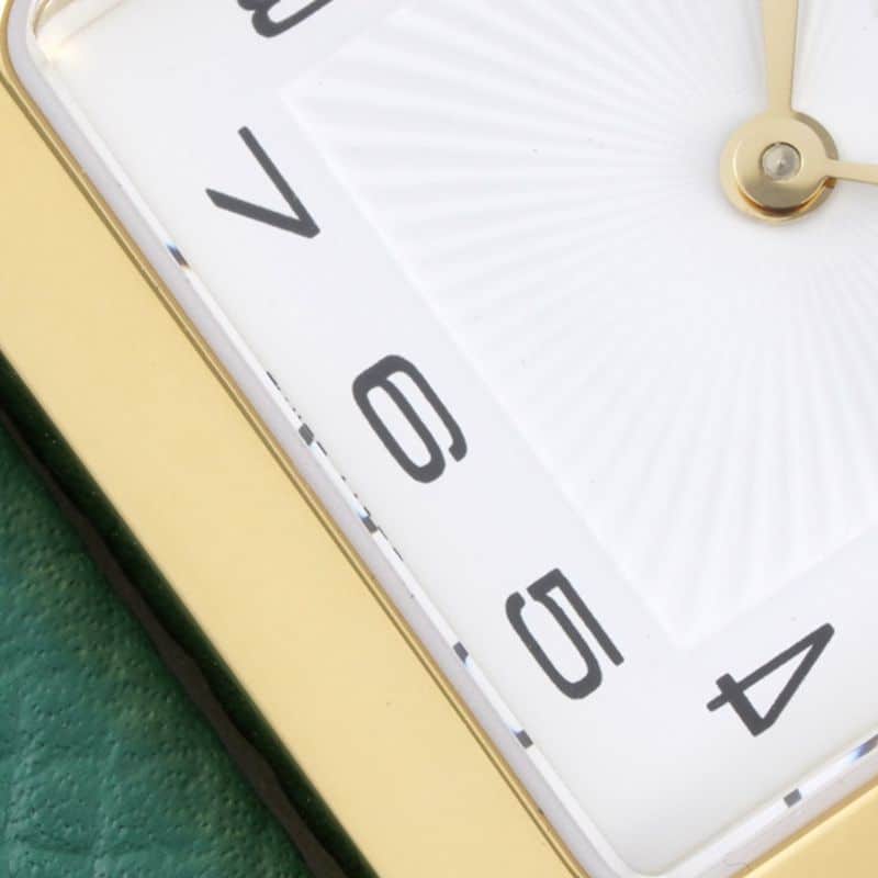 top-tierhigh-quality Hermès ladies' watchHeureH series quartz square fashion watch light blue braceletrose gold plate detail shots