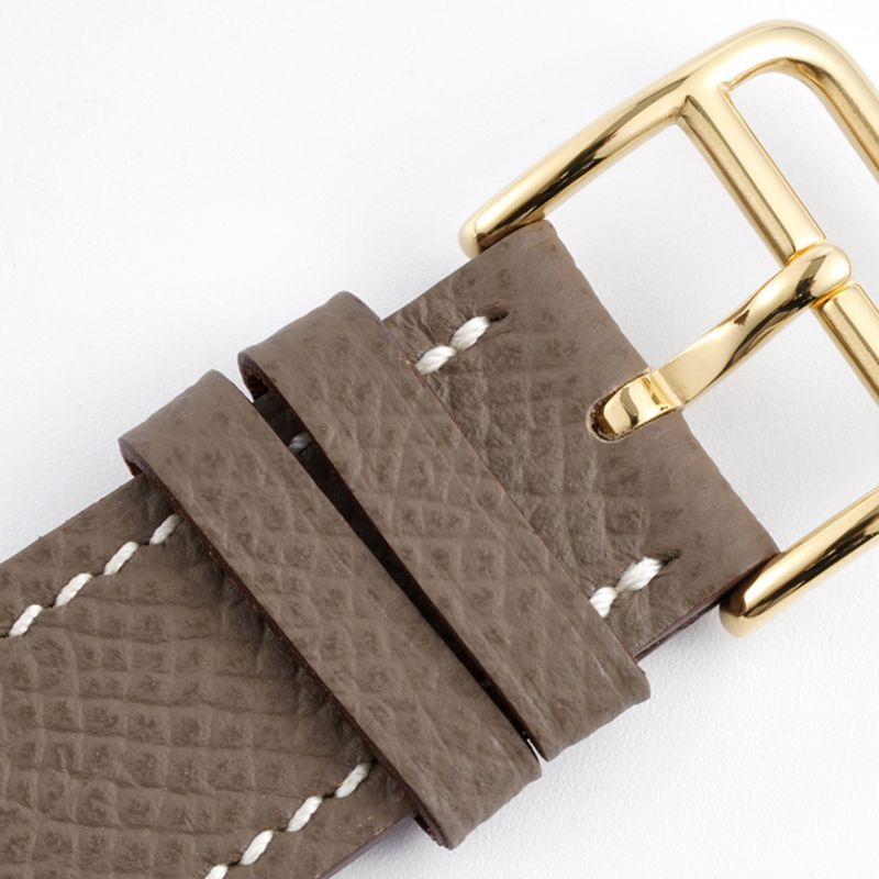 top-tiersuper cloneHermès ladies' watchHeureH series quartz square fashion watch brown braceletrose gold plate clasp picture