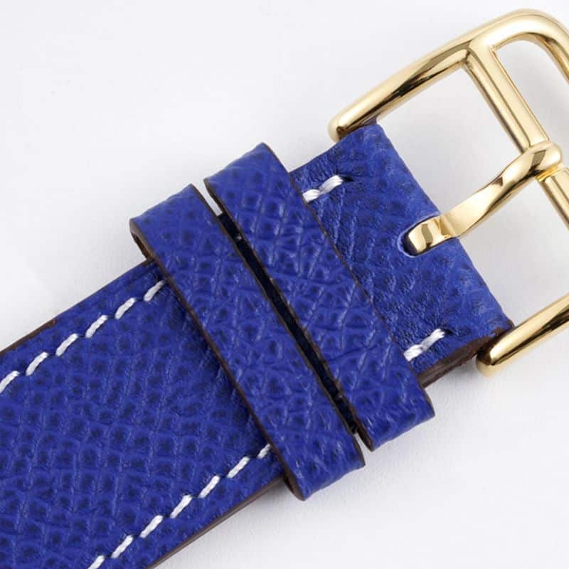 Hermès ladies' watchtop-tiersuper cloneHeureH series quartz square fashion watch blue braceletrose gold plate clasp picture