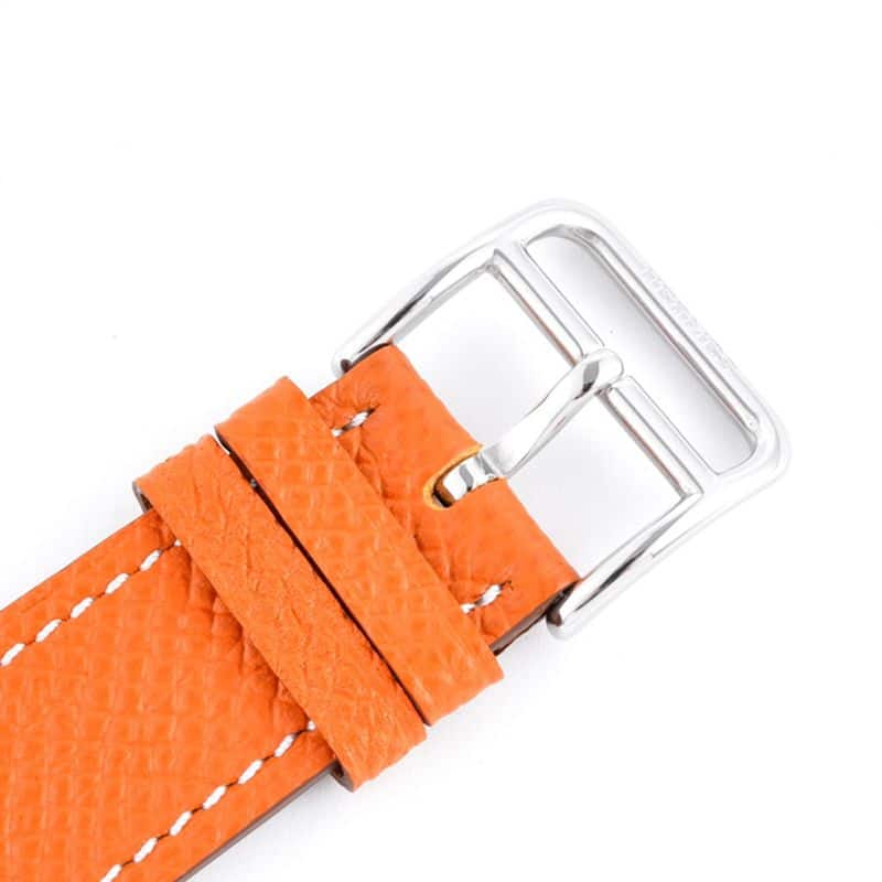 top-tierhigh-quality Hermès ladies' watchHeureH series quartz square fashion watch khaki braceletwhite dialclasp picture