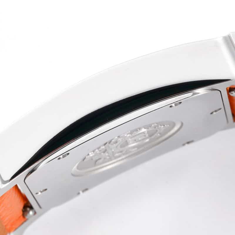 top-tierhigh-quality Hermès ladies' watchHeureH series quartz square fashion watch khaki braceletwhite dial side view