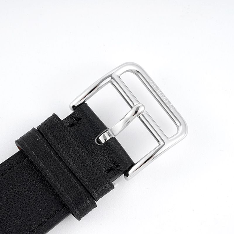 Hermès top-tiersuper cloneladies' watchHeureH series ladies quartz square fashion watch black leather white dialclasp picture