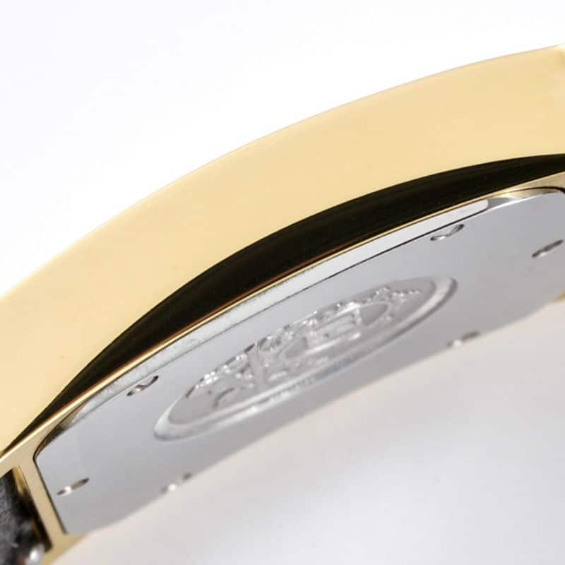 Hermès top-tiersuper cloneladies' watchHeureH series ladies quartz square fashion watch black leather white dial side view