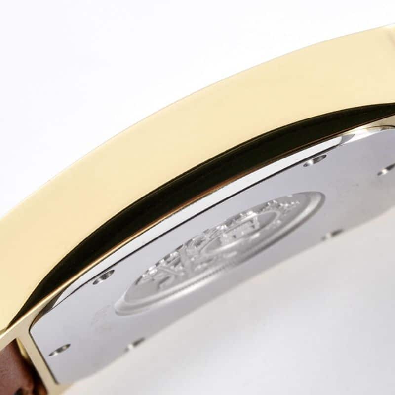 Hermès top-tier replicaladies' watchHeureH series ladies quartz square fashion watch black leather white dial side view