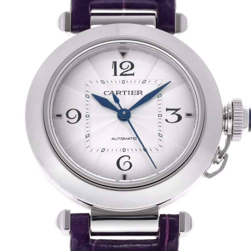 Cartiertop-tierhigh-quality watch Pasha series women's fully automatic movement watch white face front view