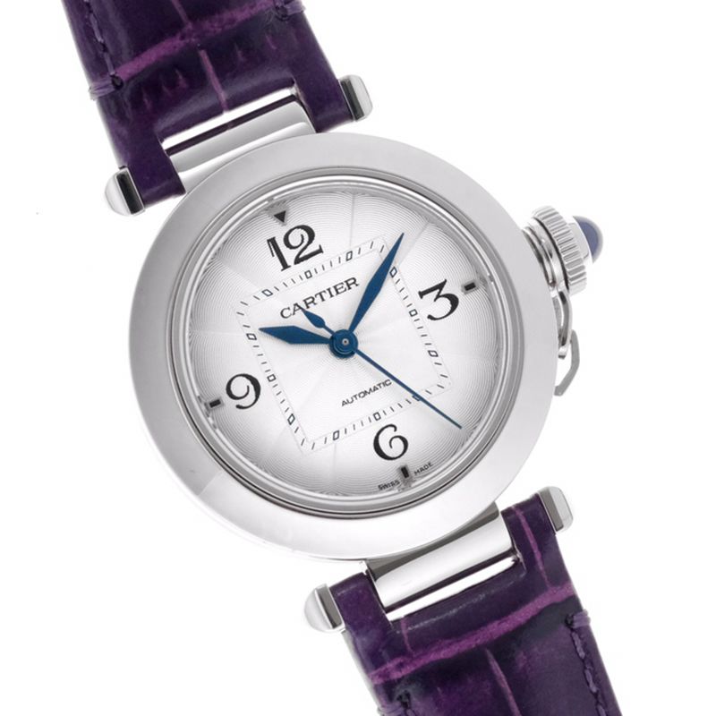 Cartiertop-tierhigh-quality watch Pasha series women's fully automatic movement watch white face front view