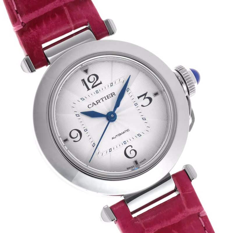 Cartiertop-tierhigh-quality watch Pasha series women's fully automatic movement watch white face front view