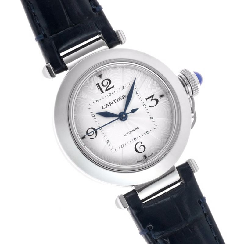 Cartiertop-tiersuper watch Pasha series ladies full automatic movement watch white face front view