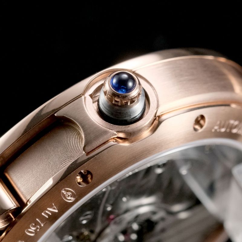 Cartiertop-tiersuper watch Pasha series ladies full automatic movement white face rose gold watch detail shots