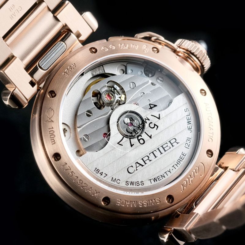 Cartier Top Pasha Series Women's Fully Automatic Mechanical White Dial Rose Gold Watch Movement Diagram