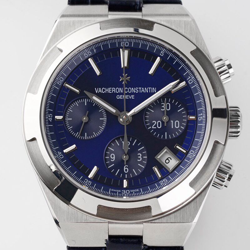 Vacheron Constantintop-tiersuper watch Overseas Series men's mechanical blue face watch front view