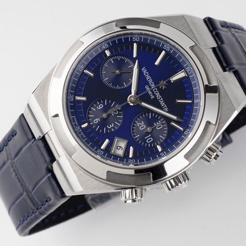 Vacheron Constantintop-tiersuper watch Overseas Series men's mechanical blue face watch front view